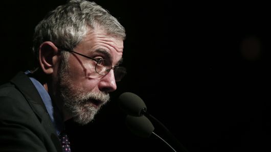 Lecture by Nobel Prize winner economist Paul Krugman in Athens, Greece on Friday, April 17, 2015.
