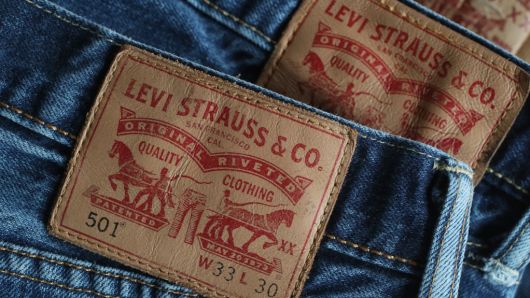 In this photo illustration Levi's 501 blue jeans by U.S. clothing manufacturer Levi Strauss are seen on March 8, 2018 in Berlin, Germany. U.S. President Donald Trump has promised to sign into law tariffs on imported steel and aluminum today and the European Commission has vowed to retaliate with tariffs on Levi's jeans, Kentucky bourbon and Harley-Davidson motorcycles.