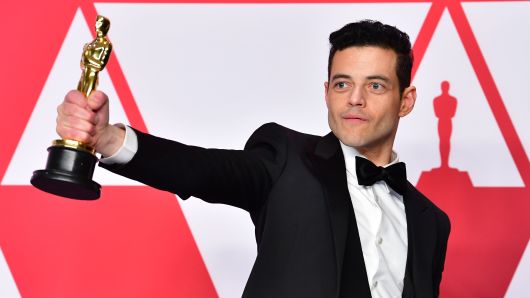 Best Actor winner for 'Bohemian Rhapsody' Rami Malek poses in the press room during the 91st Annual Academy Awards at the Dolby Theatre in Hollywood, California on February 24, 2019.