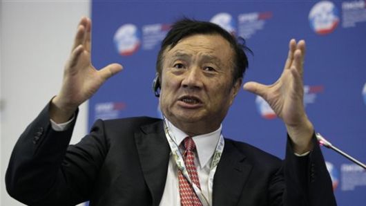 Ren Zhengfei, CEO of Huawei Technologies, speaks at the International economic forum in St. Petersburg, Russia, Friday, June 22, 2012.  President Vladimir Putin said Thursday that reforming Russia's economy is his top priority. Business leaders welcomed the commitment, but noted that such pledges have been made before and need to be backed up by action. (AP Photo/Dmitry Lovetsky)