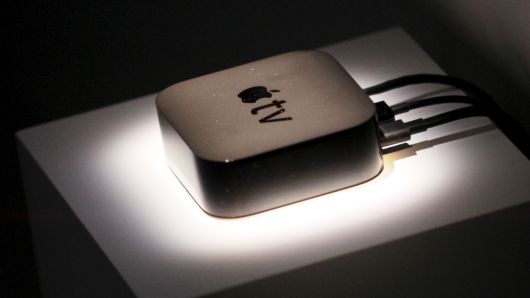 The new Apple TV is displayed during an Apple media event in San Francisco, September 9, 2015.