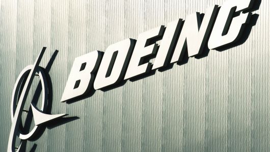 The Boeing logo and name are seen on a building at Boeing's new facilities April 27, 2012, in North Charlston, South Carolina.