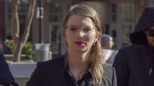 Chelsea Manning prepares to enter the Albert V. Bryan U.S. District Courthouse on Tuesday, March 5, 2019, in Alexandria, VA.