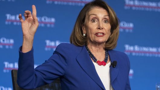 House Speaker Nancy Pelosi, a Democrat from California, speaks during a luncheon event at the Economic Club of Washington D.C. in Washington, D.C., March 8, 2019.