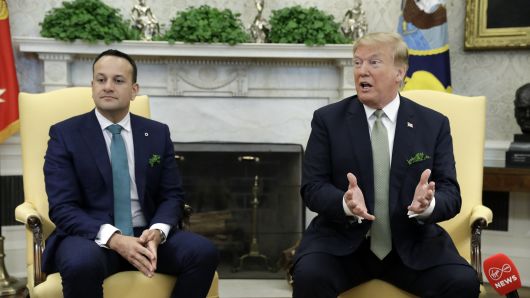 President Donald Trump meets with Irish Prime Minister Leo Varadkar in the Oval Office of the White House, Thursday, March 14, 2019, in Washington.