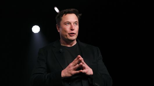 Elon Musk, co-founder and chief executive officer of Tesla Inc., speaks during an unveiling event for the Tesla Model Y crossover electric vehicle in Hawthorne, California, U.S., on Friday, March 15, 2019.