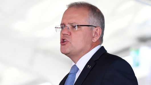 Prime Minister Scott Morrison addresses the Australia-Israel Chamber of Commerce on March 18, 2019 in Melbourne, Australia.
