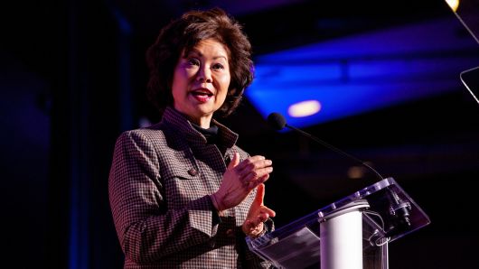 Elaine Chao, U.S. secretary of transportation, delivers the keynote speech during the U.S. Chamber of Commerce Aviation Summit in Washington, D.C., March 7, 2019.
