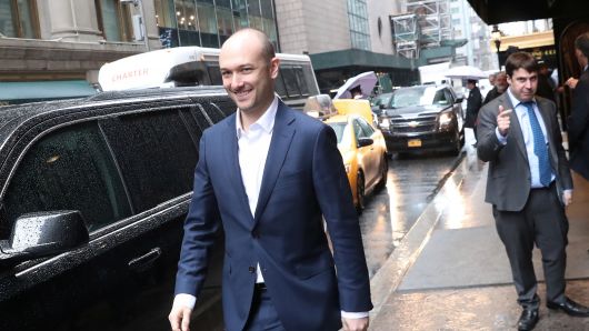 Logan Green, co-founder and CEO of Lyft, leaves an event in New York, U.S., March 21, 2019.