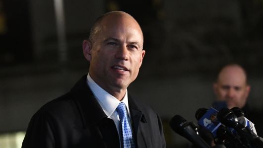 Michael Avenatti, attorney and founding partner of Eagan Avenatti LP, speaks to members of the media outside the federal court in New York, U.S., on Monday, March 25, 2019.