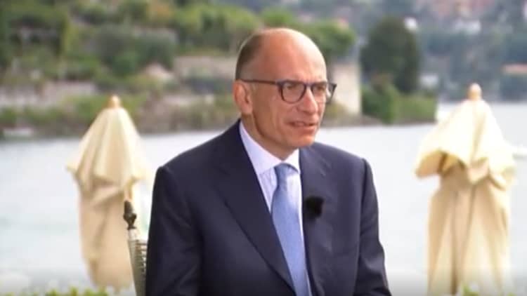 Italy's Letta says the country was on the right track, hopes to convince voters to stay the course