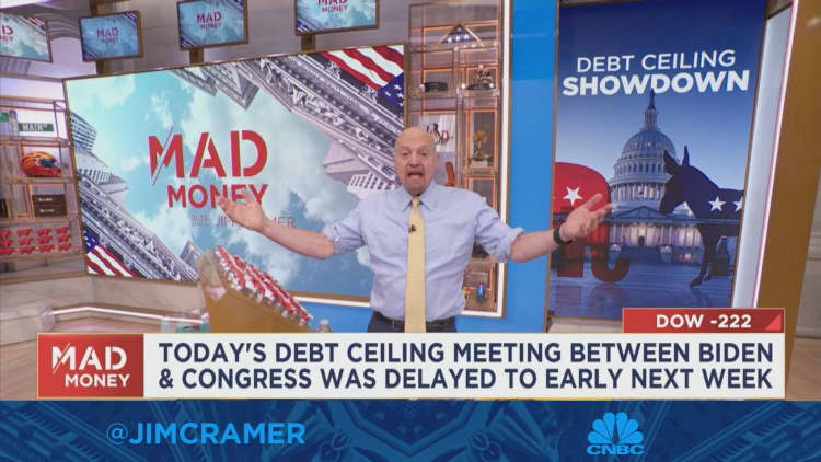 Jim Cramer breaks down which stocks would fair well in a debt default