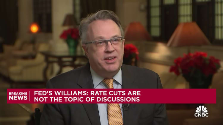 New York Fed President John Williams: We aren't really talking about rate cuts right now